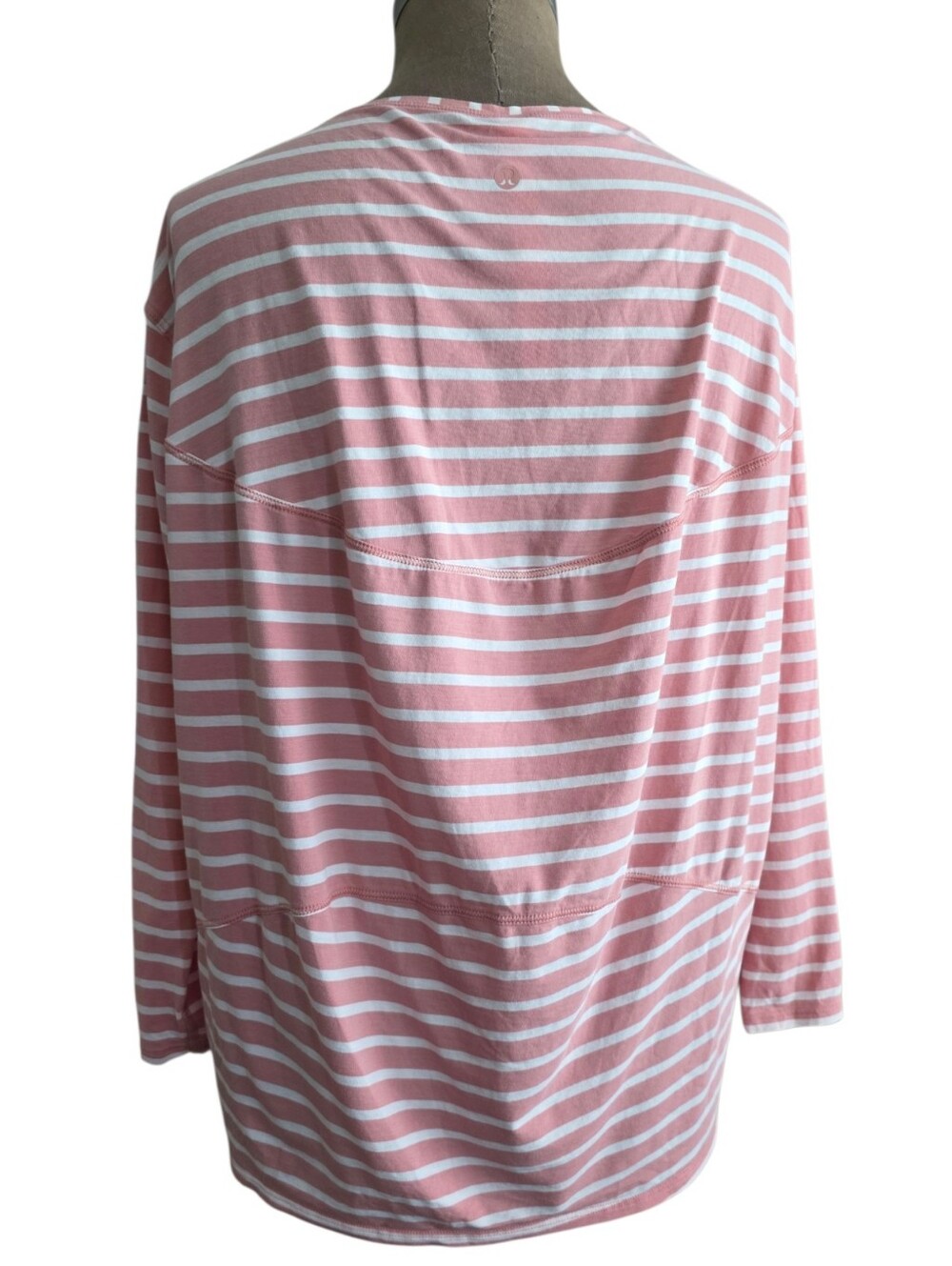 Lululemon Back In Action Long Sleeve in Yachtie Stripe Pink Pastel White Size 4
